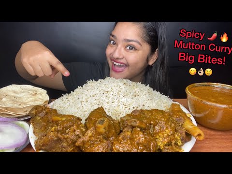 SPICY MUTTON CURRY 🔥 WITH JEERA RICE AND SPICY CURRY | BIG BITES MUKBANG | FOOD EATING VIDEOS