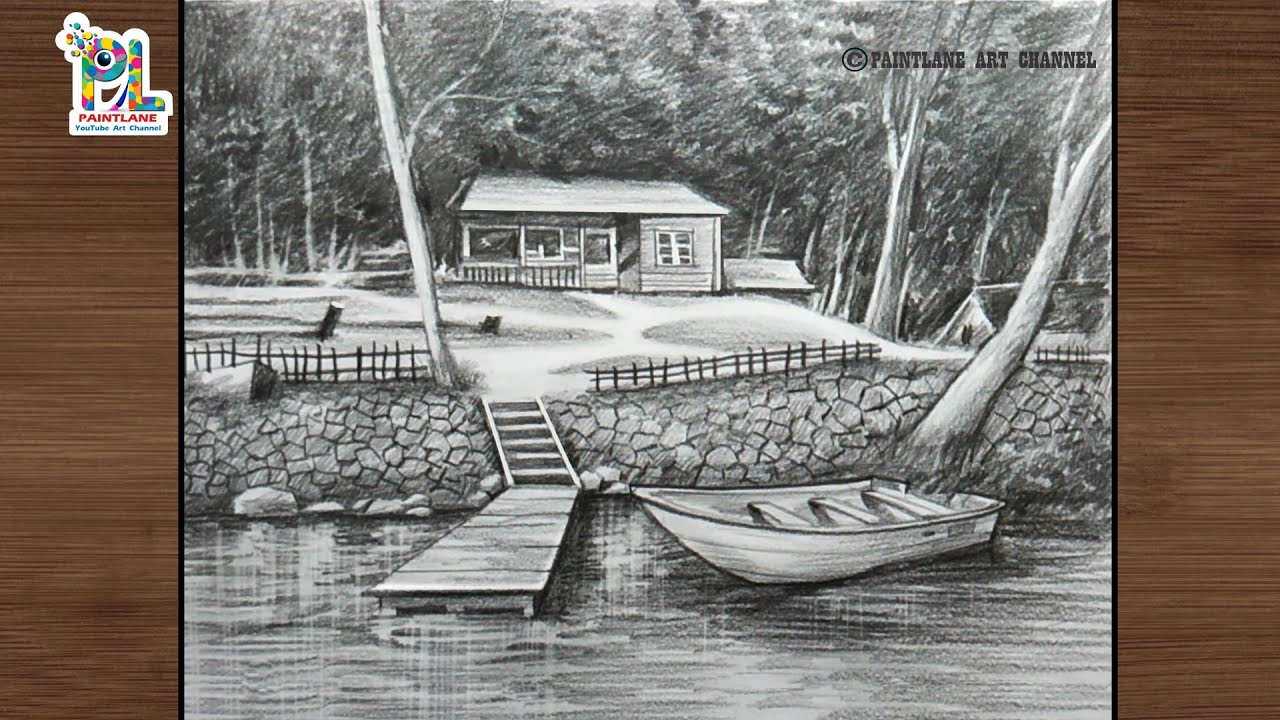 KGM Arts Paper Scenery Pencil Sketch