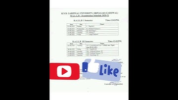 BA LLB & LLB ODD SEMESTER EXAMINATION SCHEDULE 2020-2021 H.N.B GARHWAL UNIVERSITY