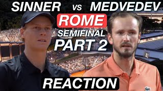 Sinner vs Medvedev 2026 Rome Semifinal Watchalong &amp; Reaction | Livestream Part 2