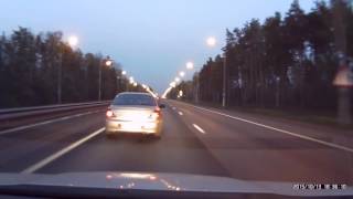 Stupid drivers   guy almost hits pedestrians at cross walk on highway  Bad place for crosswalk