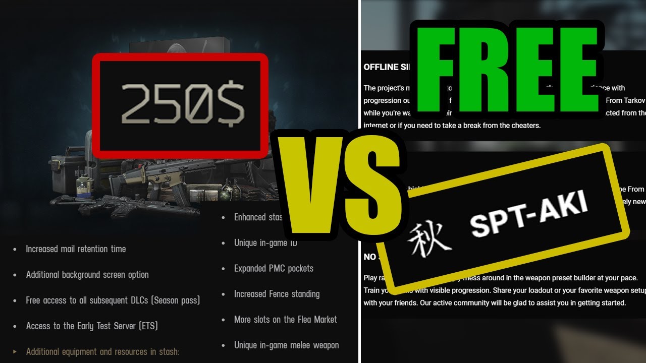 250$ Tarkov PvE Mode vs FREE Tarkov PvE Mod