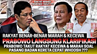 Tepat Hari Ini Prabowo Klarifikasi Ke Rakyat Indonesia Soal Pasang Badan Kereta Cepat Whoosh