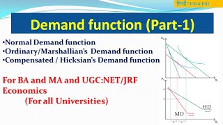 Marshallian Demand function || Ordinary Demand function || Direct and Indirect Utility || Part-1