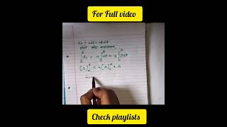 Derivation of equation of motions.#shorts
