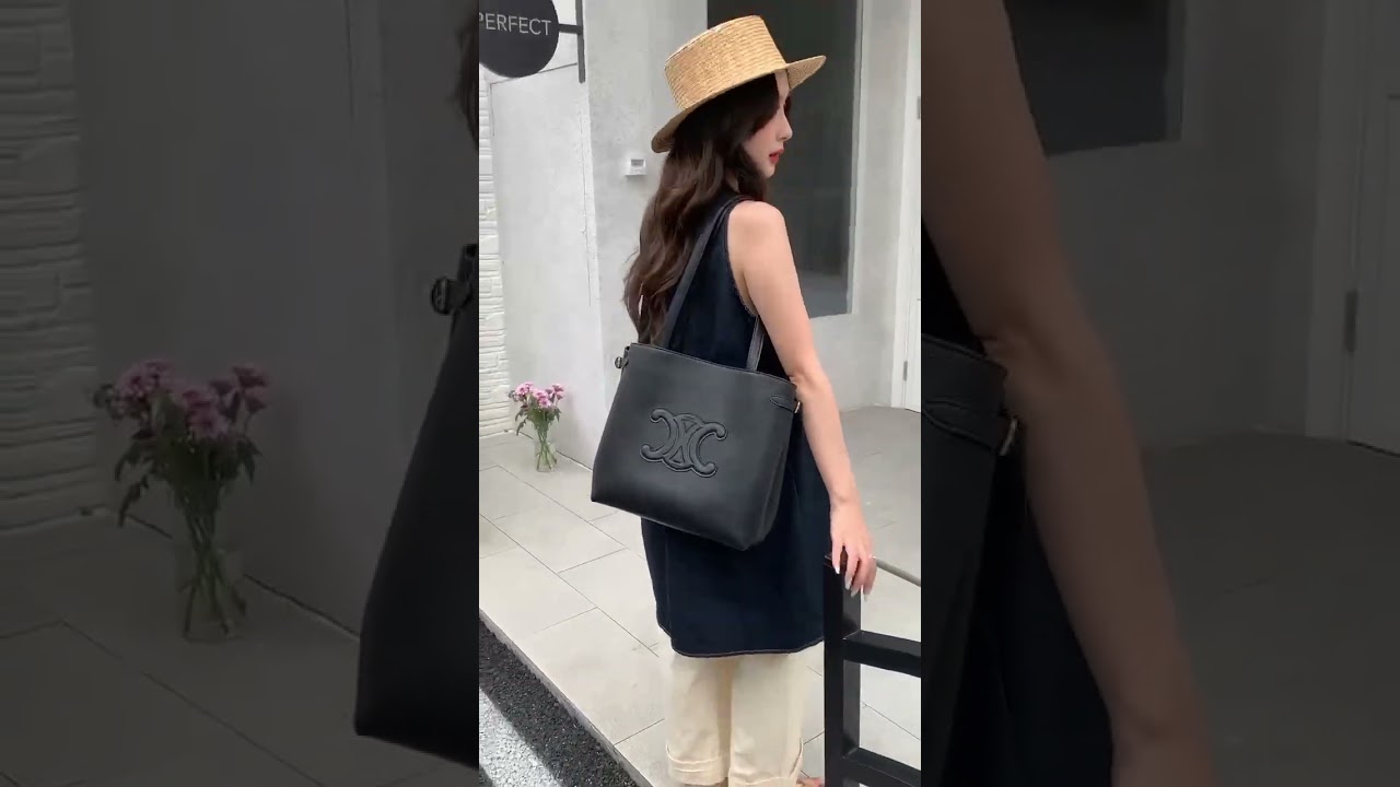 Celine cabas anais Grained cowhide leather handbag