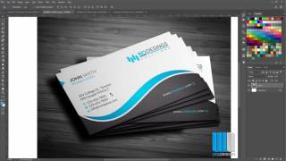 تصميم بزنس كارد باستخدام الفوتوشوب - business card Design by photoshop cc2017