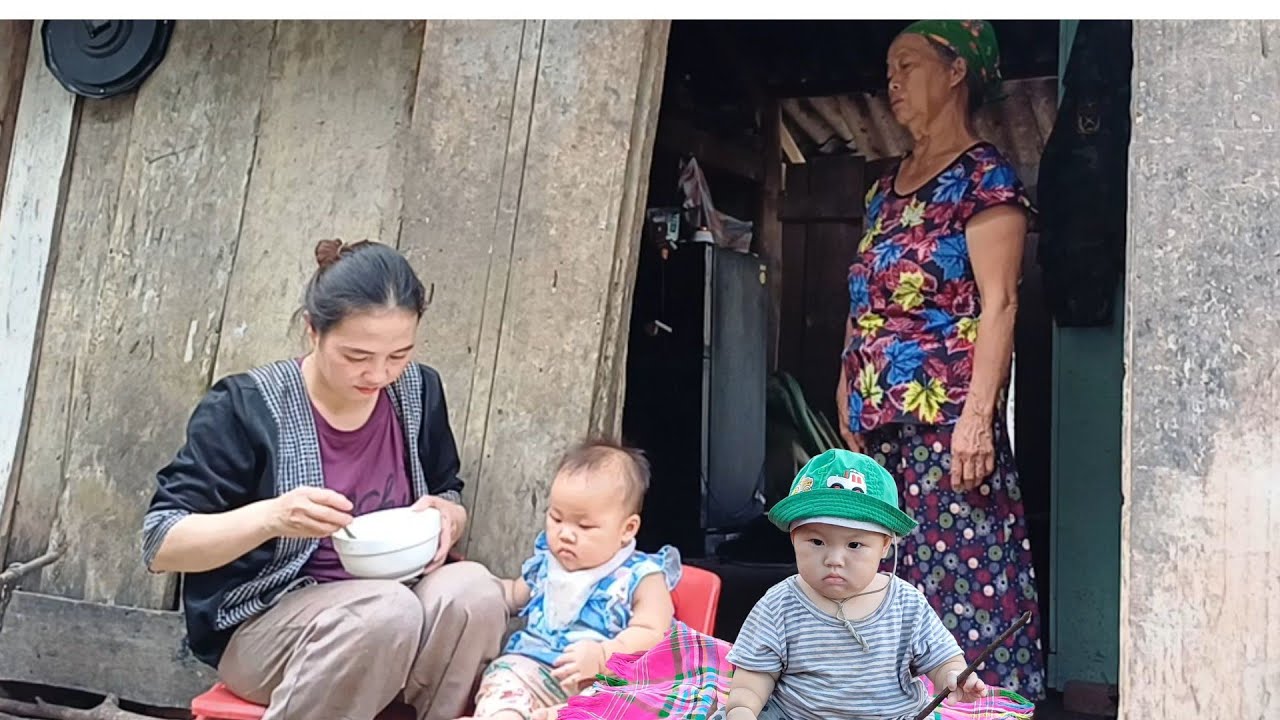 single mother picks vegetables to sell to buy food for her children