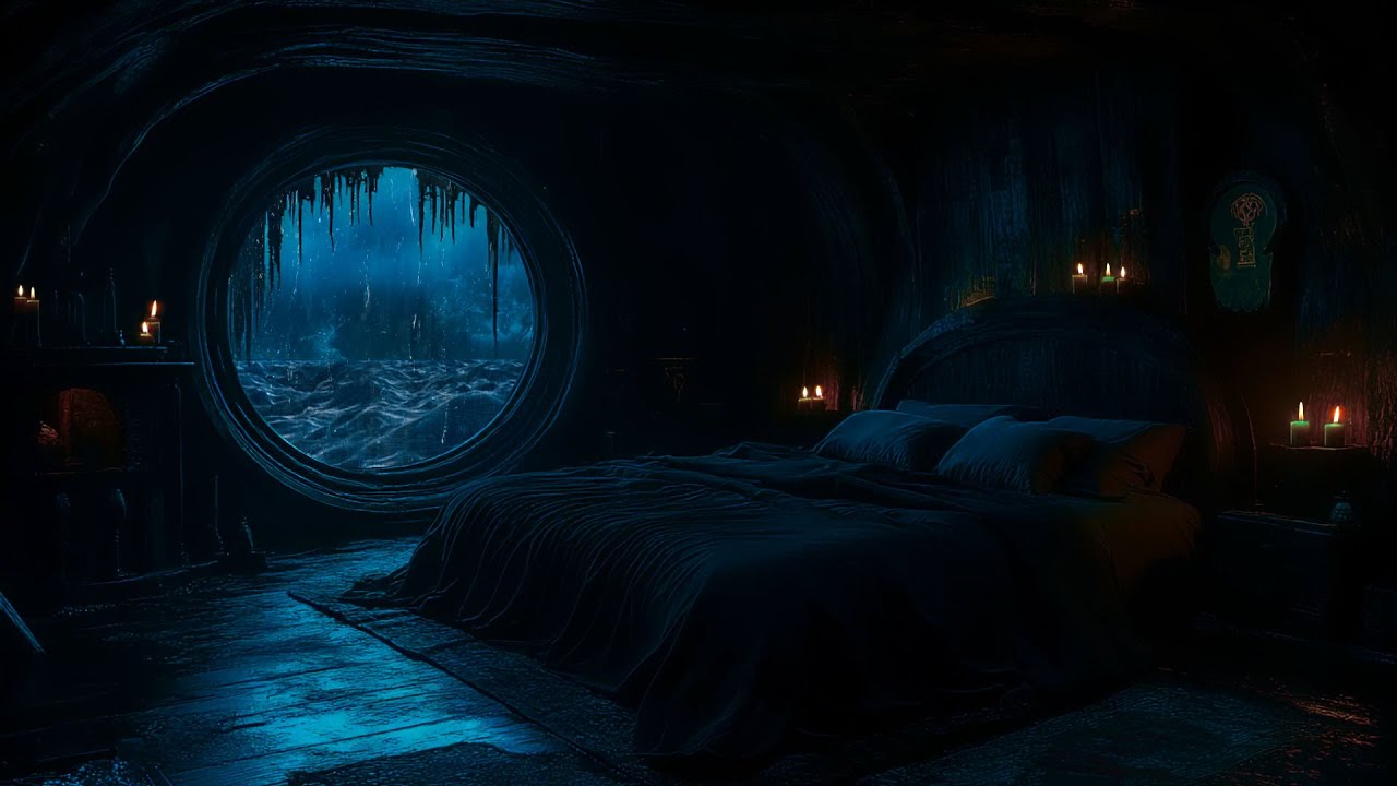 Sleeping on a Pirate Ship During a Thunderstorm ⛈️🏴‍☠️ | Rain, Waves, Relax