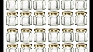 nakpunar 24 pcs 1 5 oz mini hexagon glass jars for jam honey wedding favors shower favors baby foods