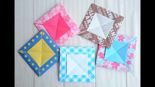 【実用使い】折り紙１枚、折るだけで可愛いミニコースター