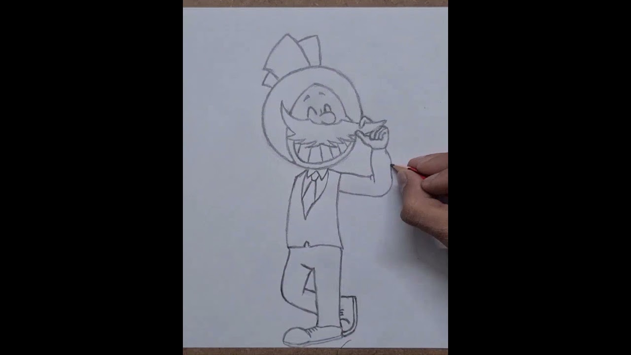 Chacha Chaudhary Drawing - Freehand Outline & Using Pencils Colour's - Watch Full & More 👇