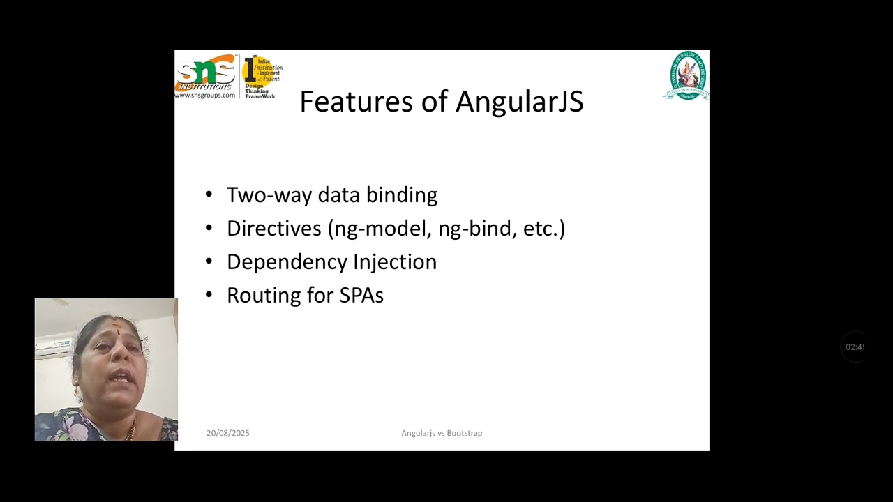 Angularjs vs Bootstrap/SNS Institutions