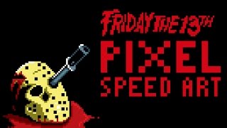 Friday the 13th Pixel Speed Art by PXLFLX ft. Chiptunes by 8 Bit Universe