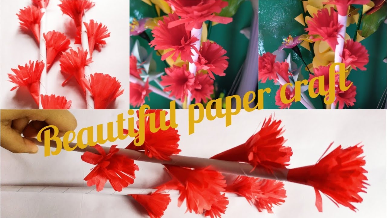 How to make flower stick with kite paper??....simple steps/2020 YouTube