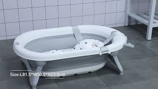 HOMCOM Foldable Baby Bathtub w/ Temperature Warning Plug screenshot 5