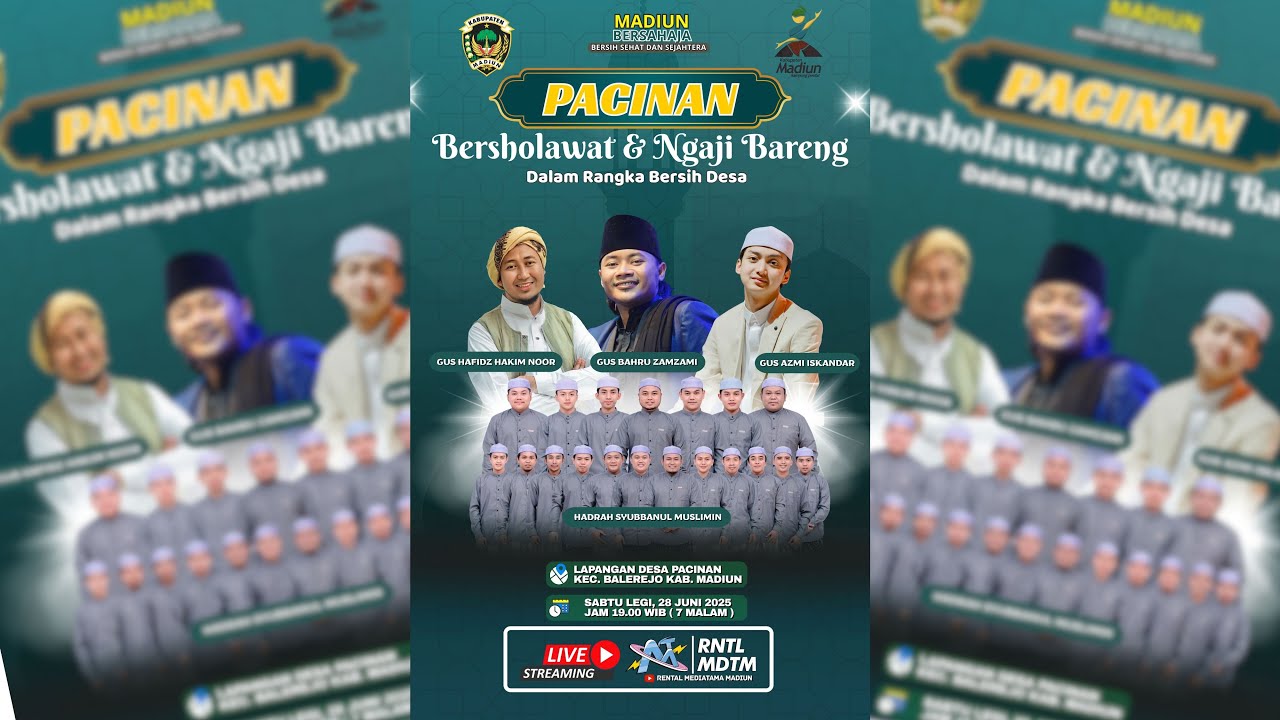 🔴 PACINAN BERSHOLAWAT & NGAJI BARENG || BERSAMA GUS BAHRU, GUS AZMI, & GUS HAFIDZ HAKIM NOER