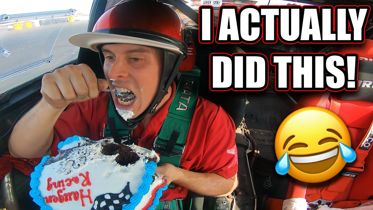 Pro Drifter Tries to Drift While Eating a Birthday Cake?