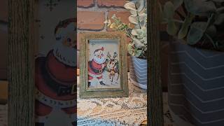 Create a charming vintage Christmas frame decor! 🎄✨ #DIYChristmas #VintageStyle #HolidayDecor