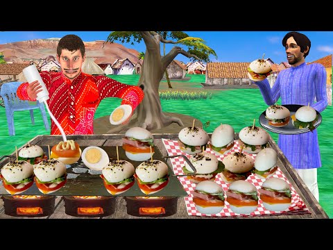 Famous Egg Burger Street Style Burger Street Food Hindi Kahani Moral Stories New Funny Comedy Video