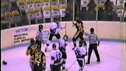 Apr 13, 1990 Richard Zemlak vs Scott Shaunessy Muskegon Lumberjacks vs Fort Wayne Komets IHL
