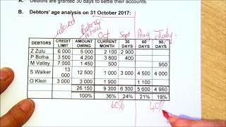 Debtors age analysis