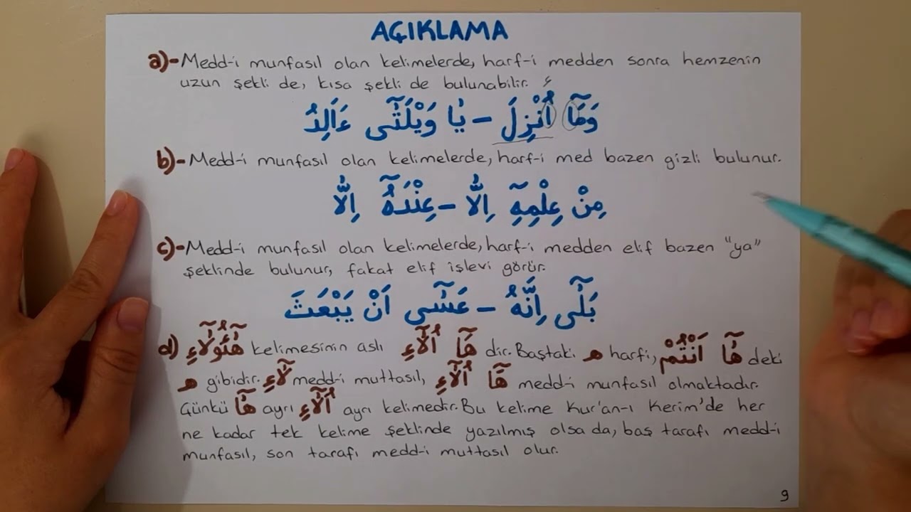 7. Ders / Medd-i Munfasıl (Örnekli)