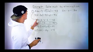 Grade 10 Math (Ontario, Canada) - Solve Linear System by Simplifying + Elimination