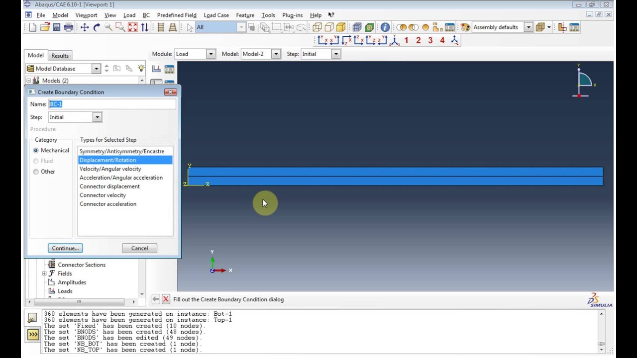 Debonding behavior of a double cantilever beam