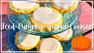 Iced Pumpkin Sugar Cookies FALL BAKING