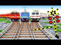 【踏切アニメ】あぶない電車 TRAIN THOMAS 🚦 Fumikiri 3D Railroad Crossing Animation Kereta Api Kartun