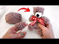 Easy pom pom teddy bear making idea  diy soft toys  how to make yarn teddy bear 
