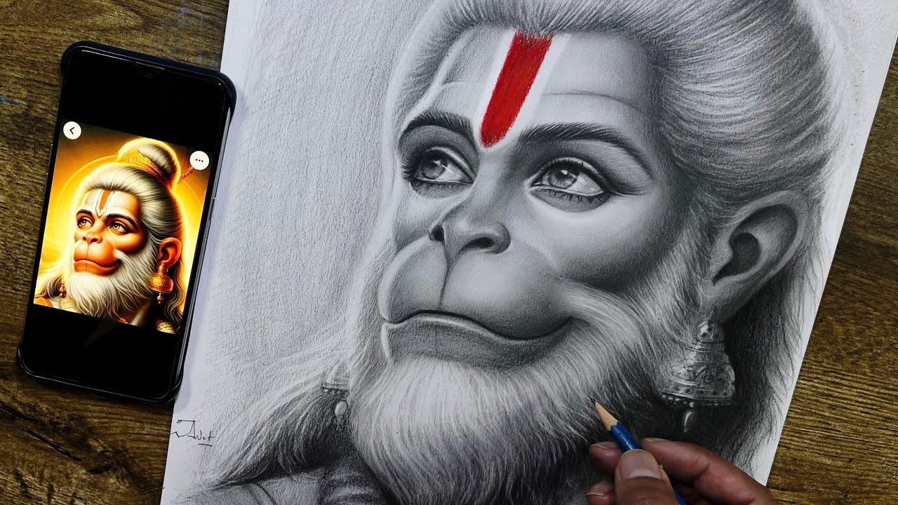Ab Shading karne hoga aasan Drawing Class in Hindi Hanuman ji Art part 02 YouTube
