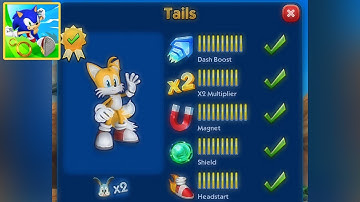 SONIC DASH | TAILS ALL LEVELS MAX UPGRADE GAMEPLAY