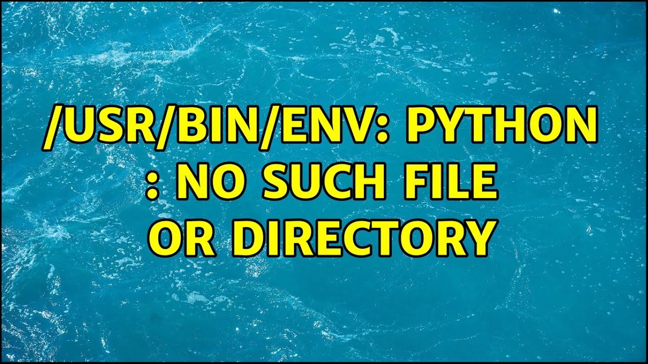 Ubuntu: /Usr/Bin/Env: Python : No Such File Or Directory (3 Solutions!!)