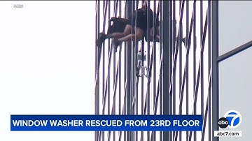 Window washer left dangling 23 floors up after chair malfunctions