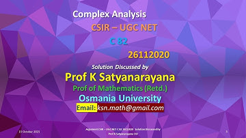 Argument CSIR – UGC NET C 82 26112020 Solution Discussed by Prof K Satyanarayana OU