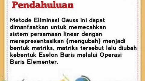 Penentuan Solusi SPL Menggunakan Microsoft Excel Dengan Metode Eliminasi Gauss