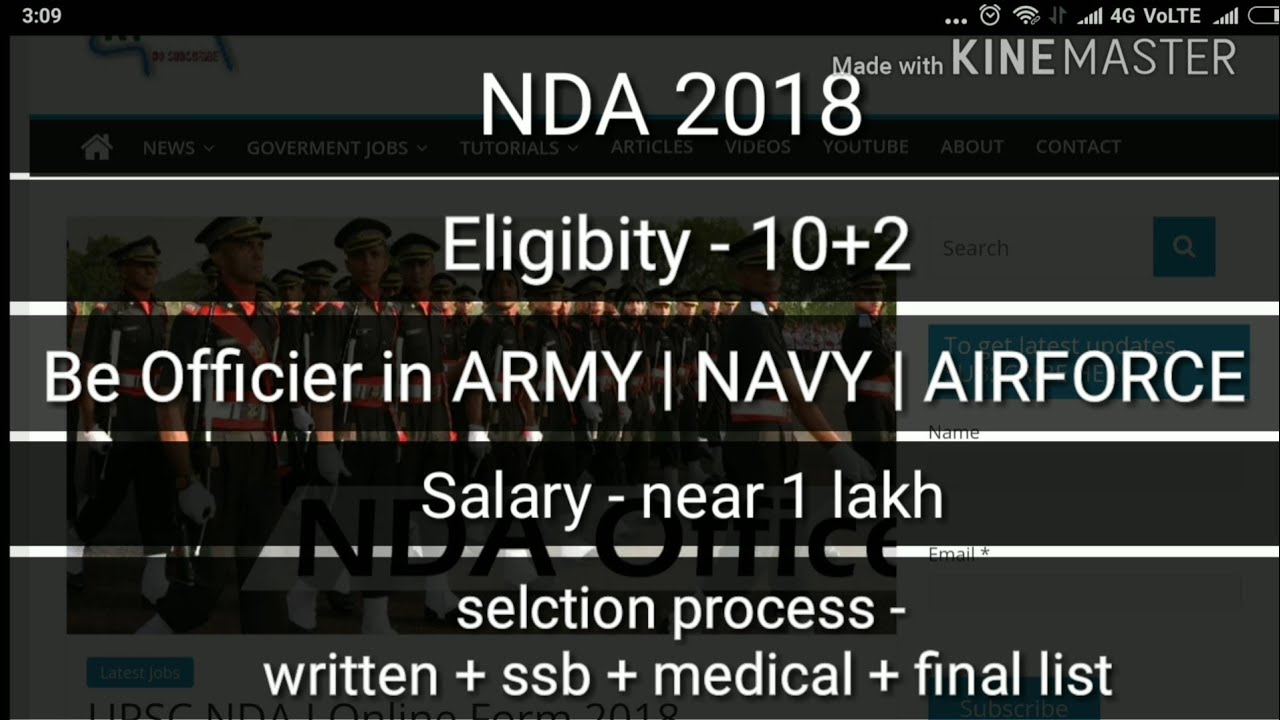 Full details of UPSC NDA 2018 | Online form for 10+2 passed students
