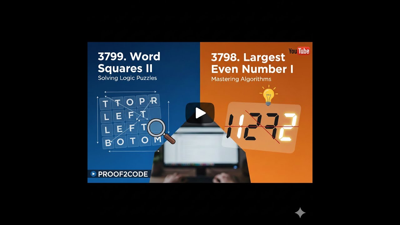 LeetCode 3799 Word Squares II & 3798 Largest Even Number | DSA ...