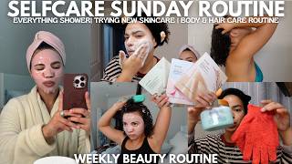 self care pamper routine | everything shower, new korean skincare, & curly hair routine
