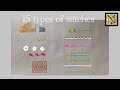 【簡単！】Embroidery 15種類のステッチ　15 types of stitches