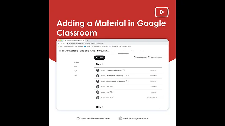 Adding a Material in Google Classroom