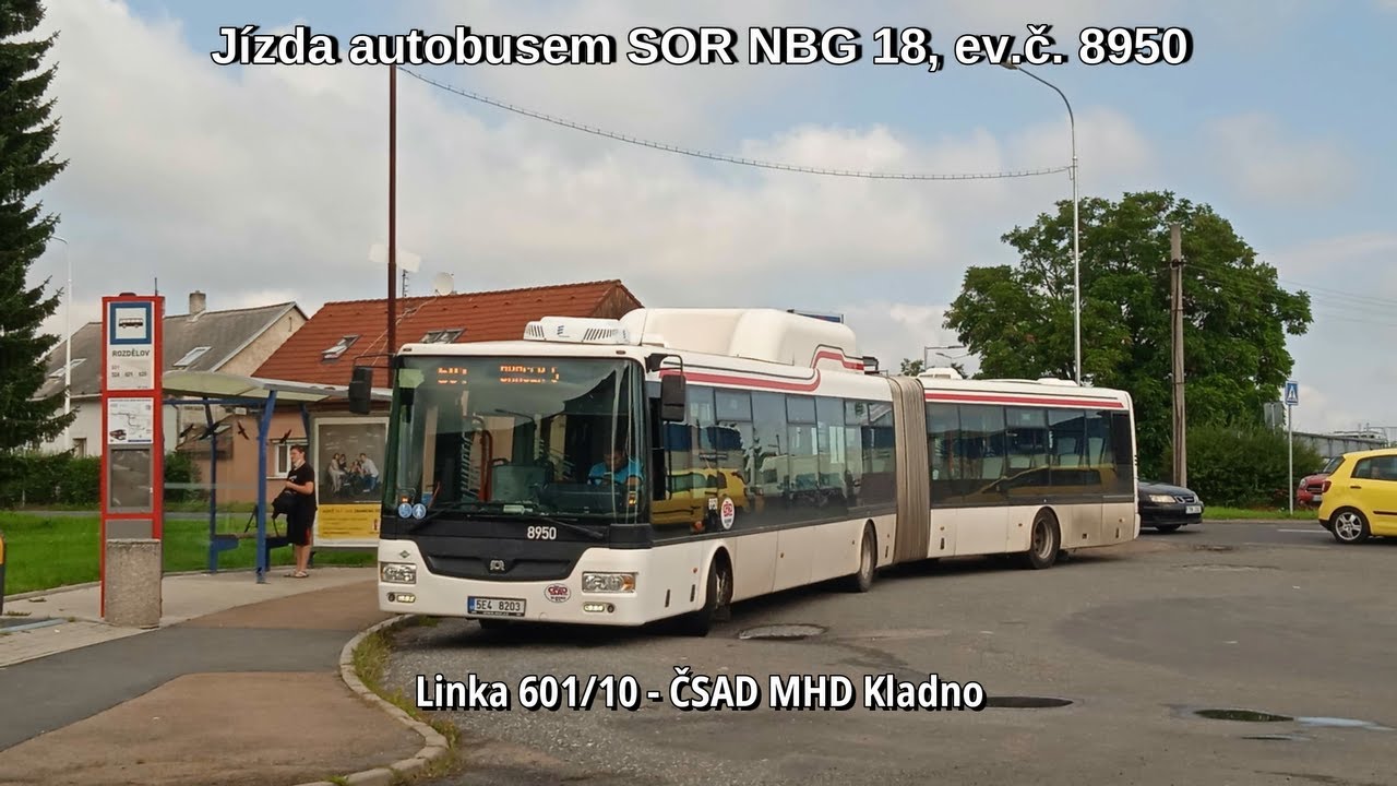 Jízda autobusem SOR NBG 18, ev.č. 8950 na lince 601/10 | ČSAD MHD Kladno