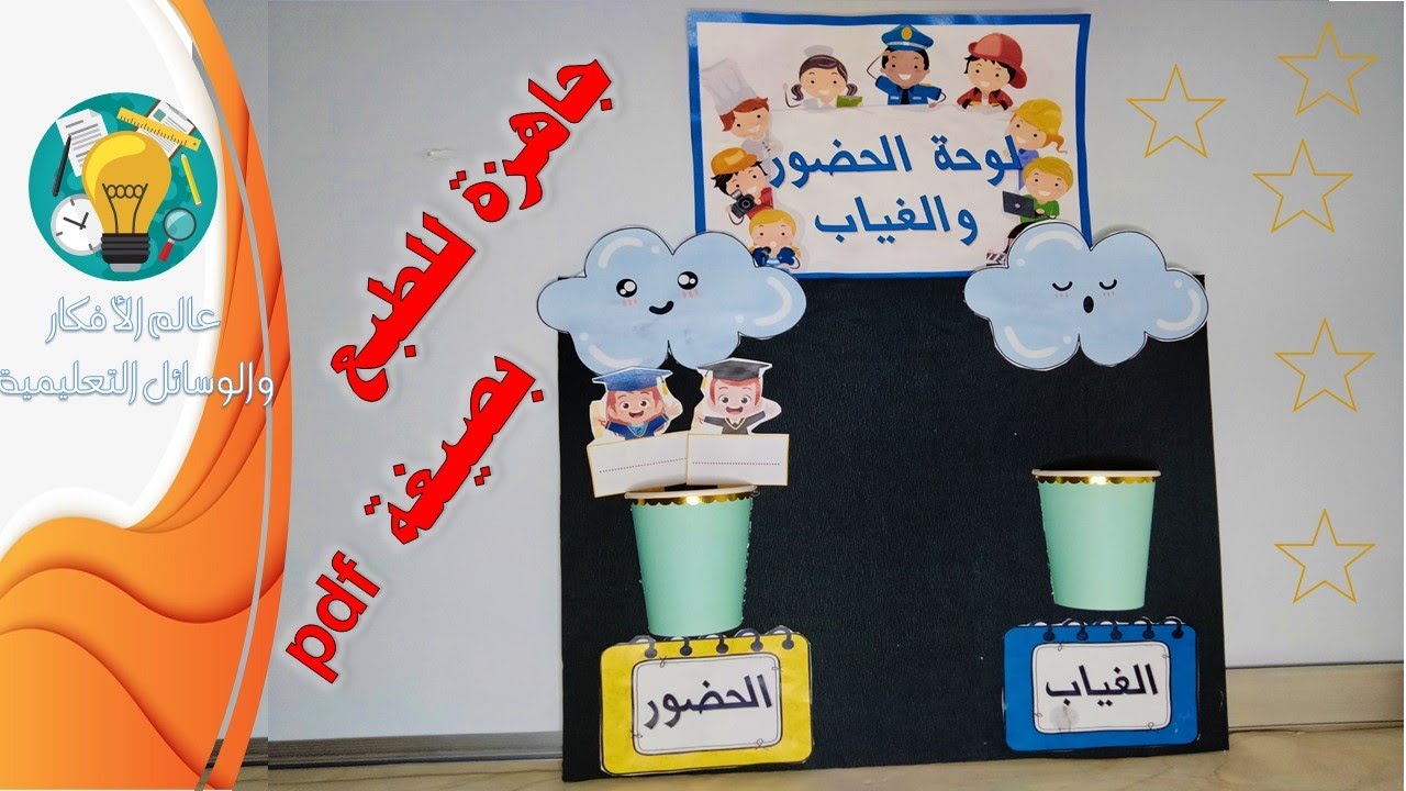 لوحة الحضور والغياب مع المرفقات بصيغة pdf جاهزة للطبع والاستعمال