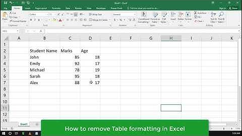 How to Remove Table Formatting in Excel