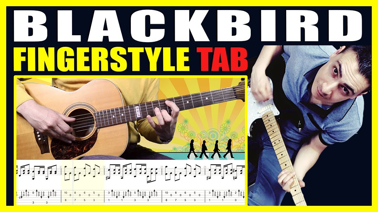 Blackbird The Beatles Guitar TAB Fingerstyle Tutorial YouTube