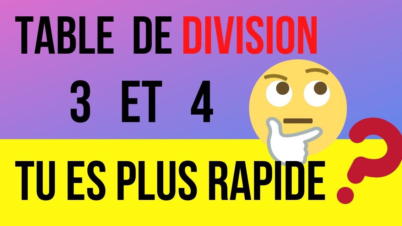Table de division de 3 et 4 (Calcul mental)