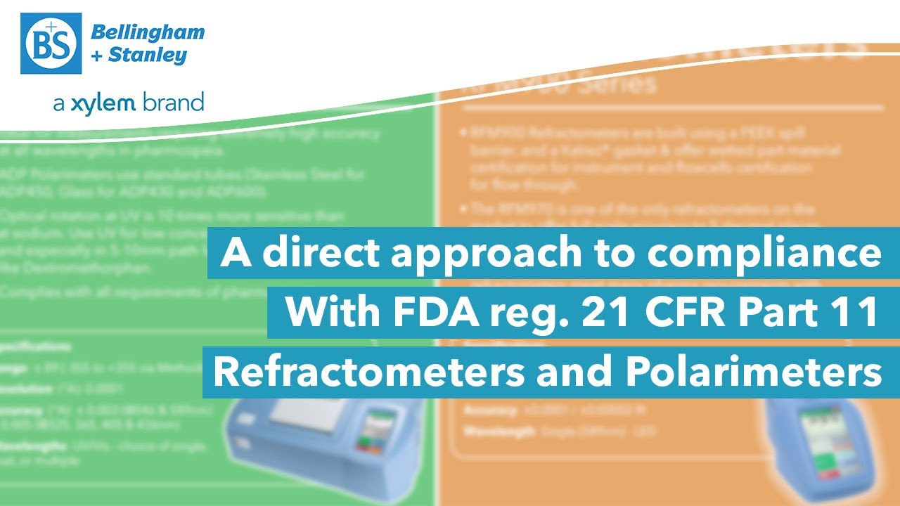 Refractometers and polarimeters - compliance with FDA regulation 21 CFR Part 11