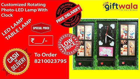 Customized Sublimation Rotating Table-Clock Photo Frame With LED